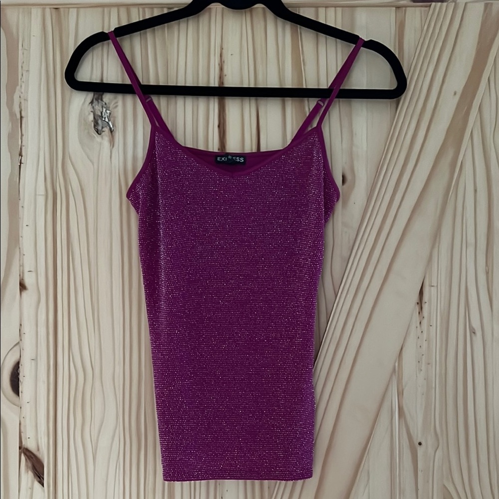 Express Purple Fitted Camisole Top